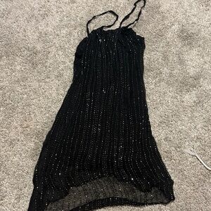Elegant Black Beaded Dress